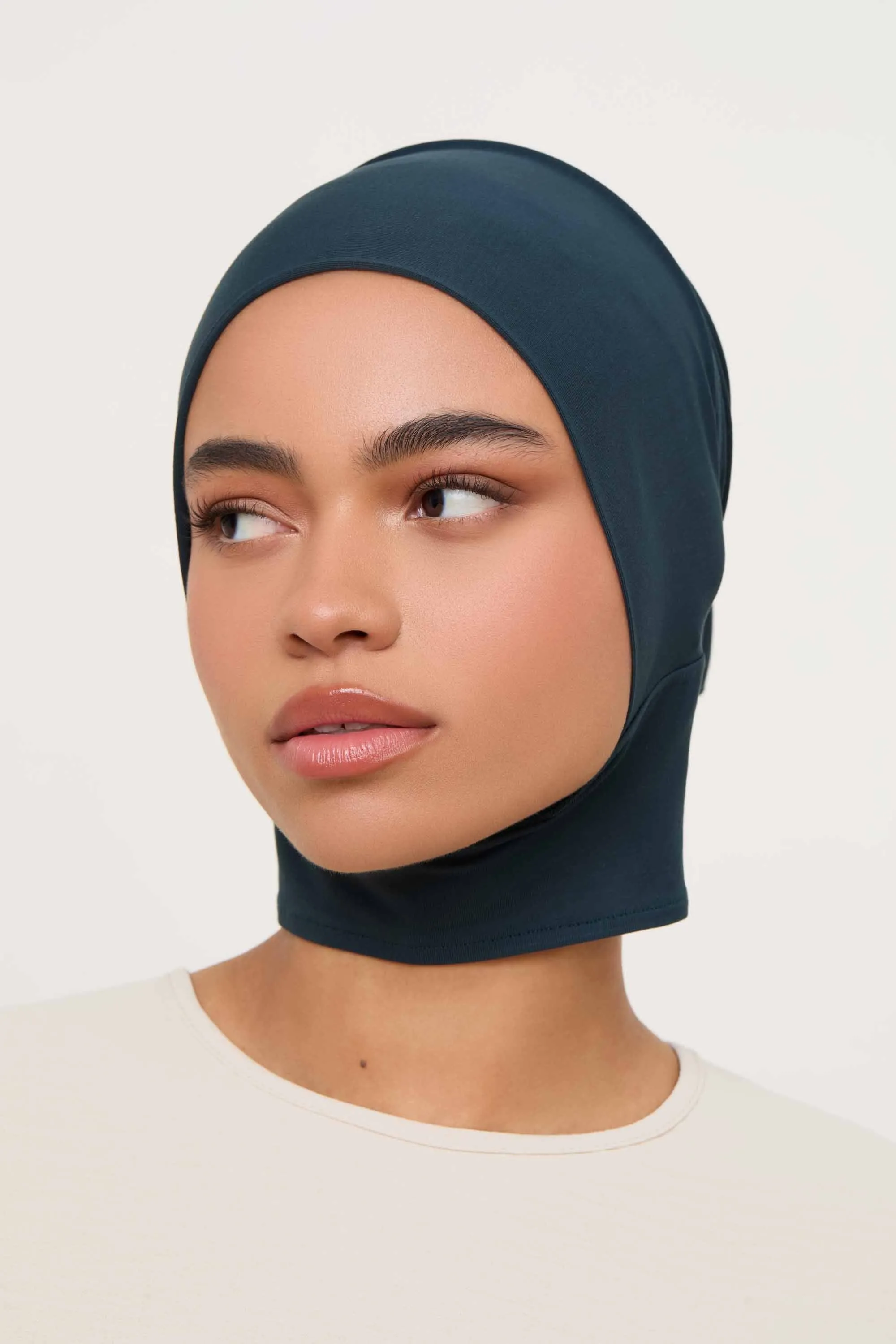 Weekend Outfit Office Casual Look Bamboo Jersey Mini Full Coverage Undercap - Dark Teal