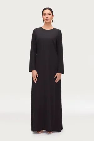 Smart Vibe Basic Long Sleeve Maxi Dress - Black
