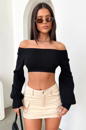Tuesday Cropped Knit - Black Matte
