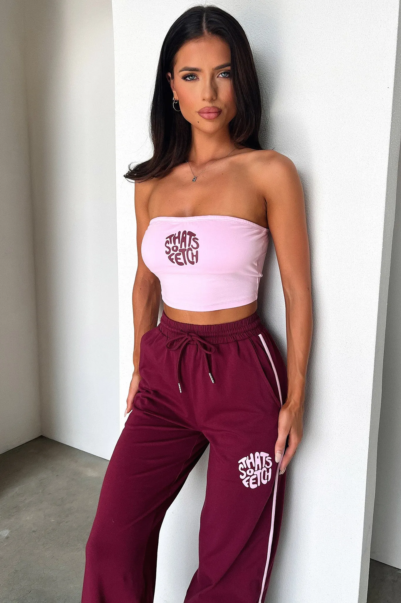 Beckham Bandeau Top - Pink Data - secure units