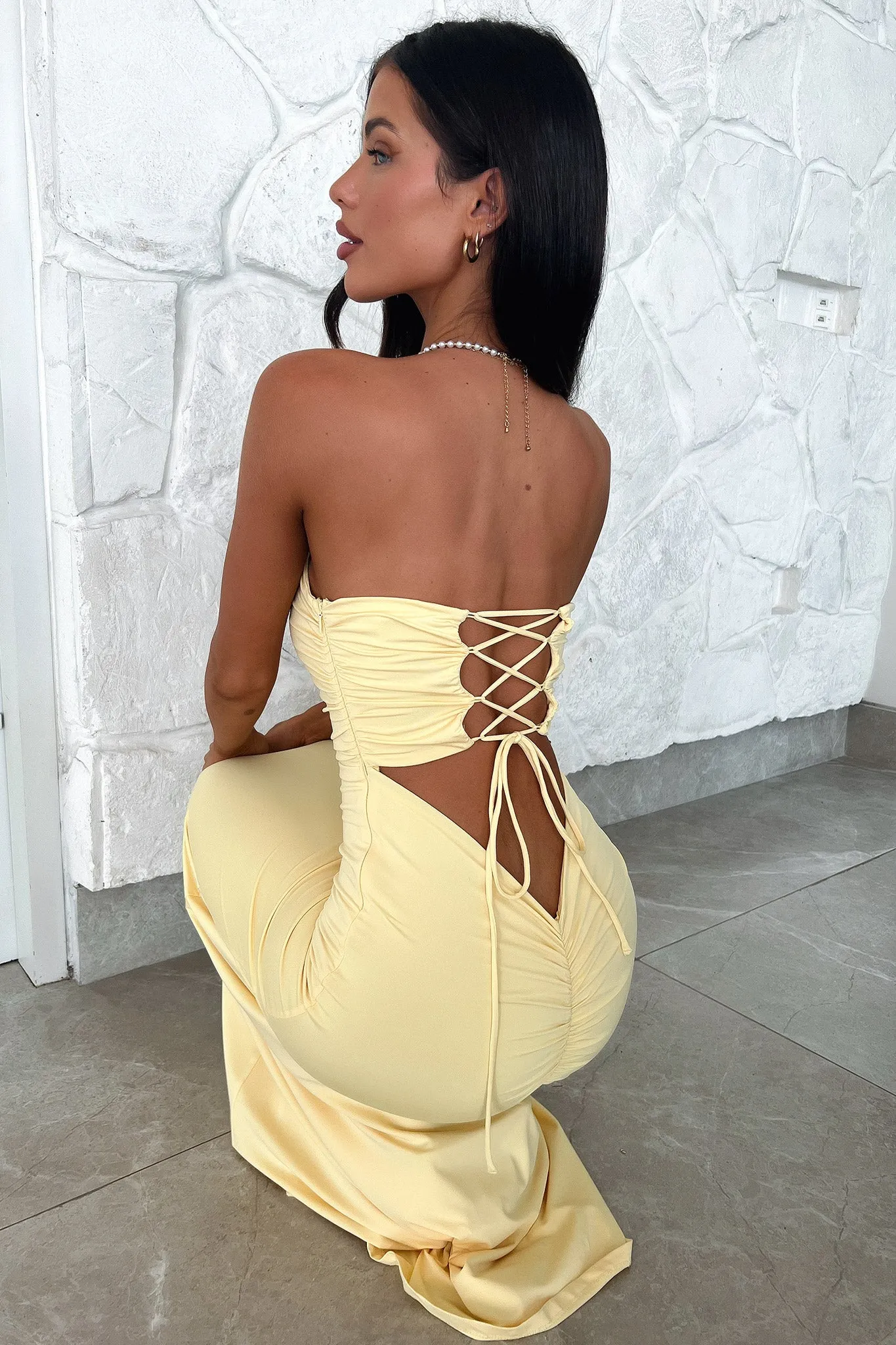 Lahara Maxi Dress - Yellow Ocean Breeze