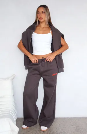 Best You've Ever Had Wide Leg Sweatpants Charcoal Durable Fabric