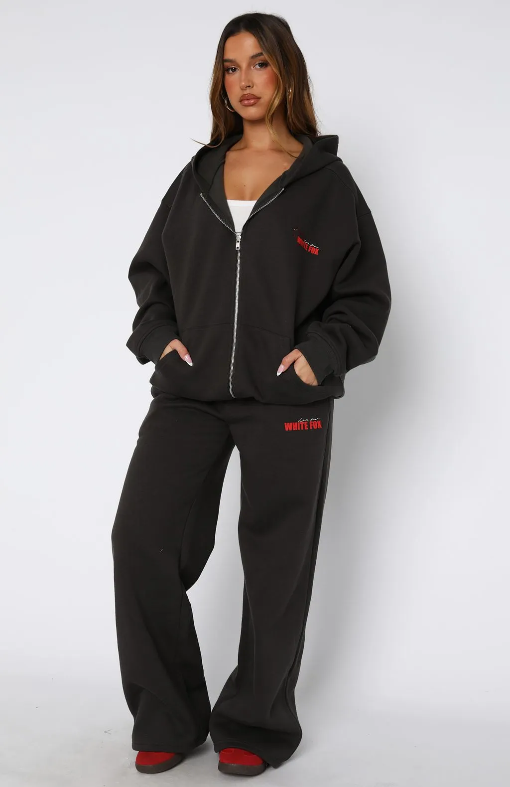 Best You've Ever Had Wide Leg Sweatpants Charcoal Breathable Waist