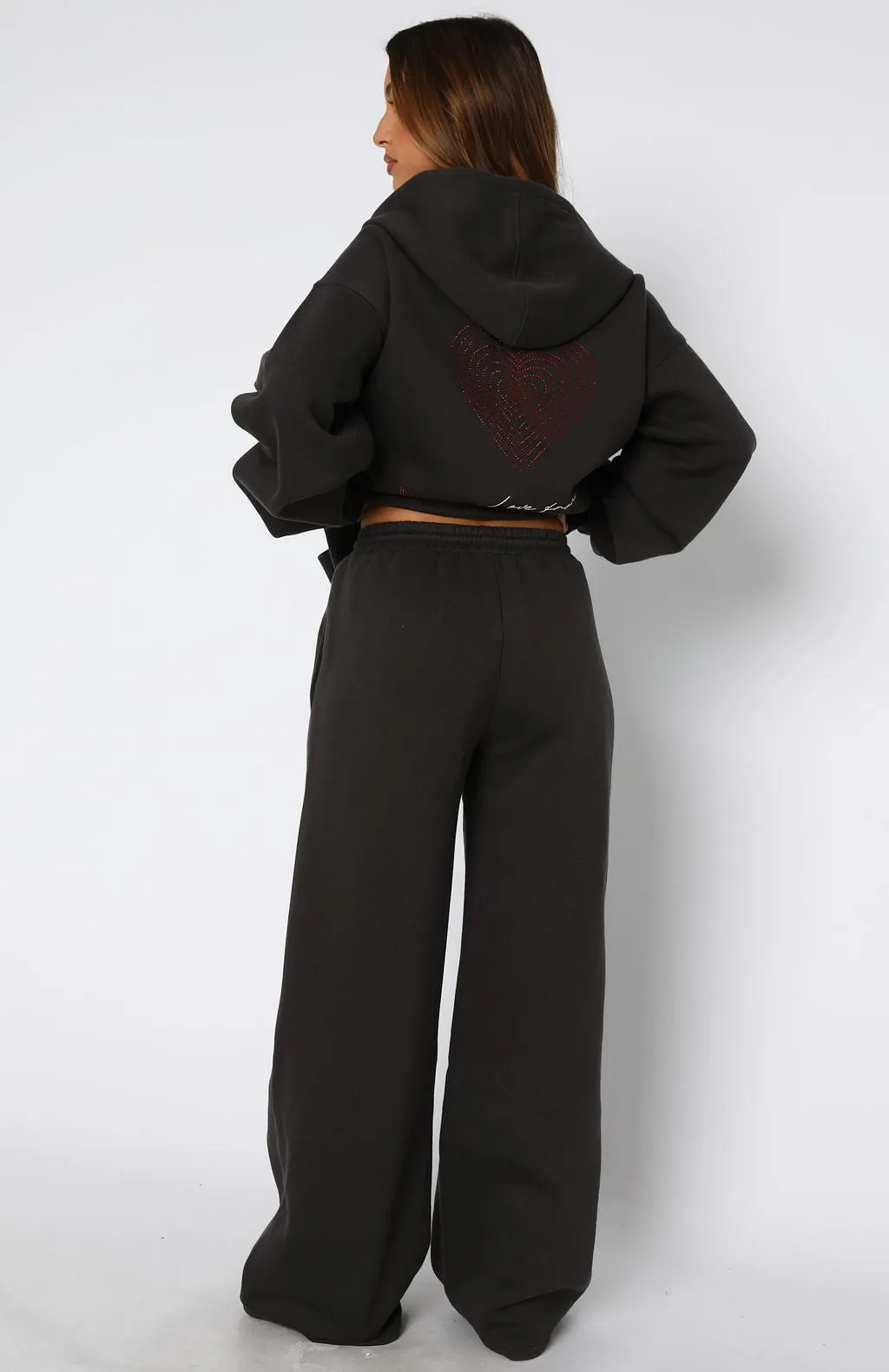 Best You've Ever Had Wide Leg Sweatpants Charcoal Breathable Waist