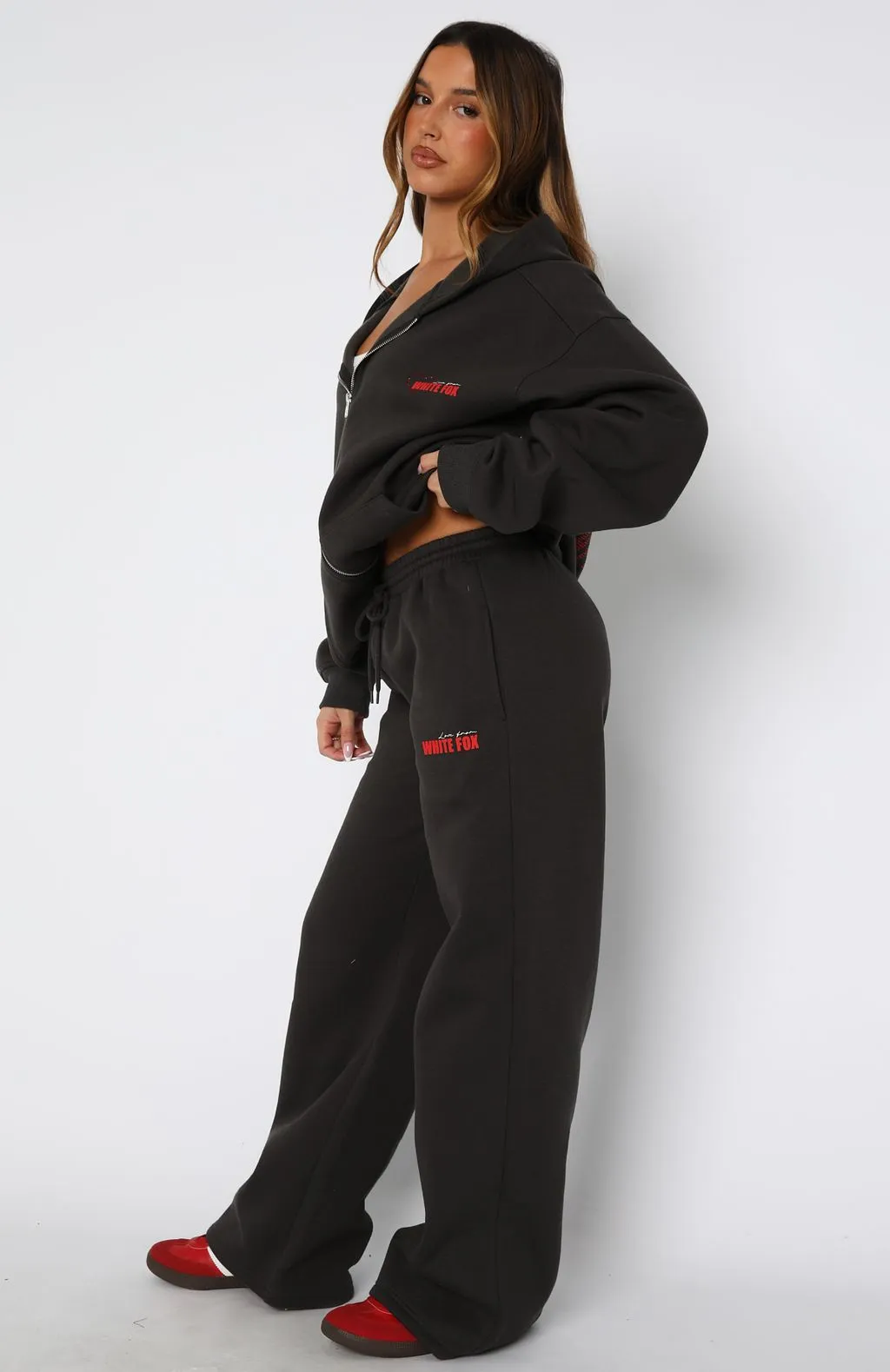 Best You've Ever Had Wide Leg Sweatpants Charcoal Breathable Waist
