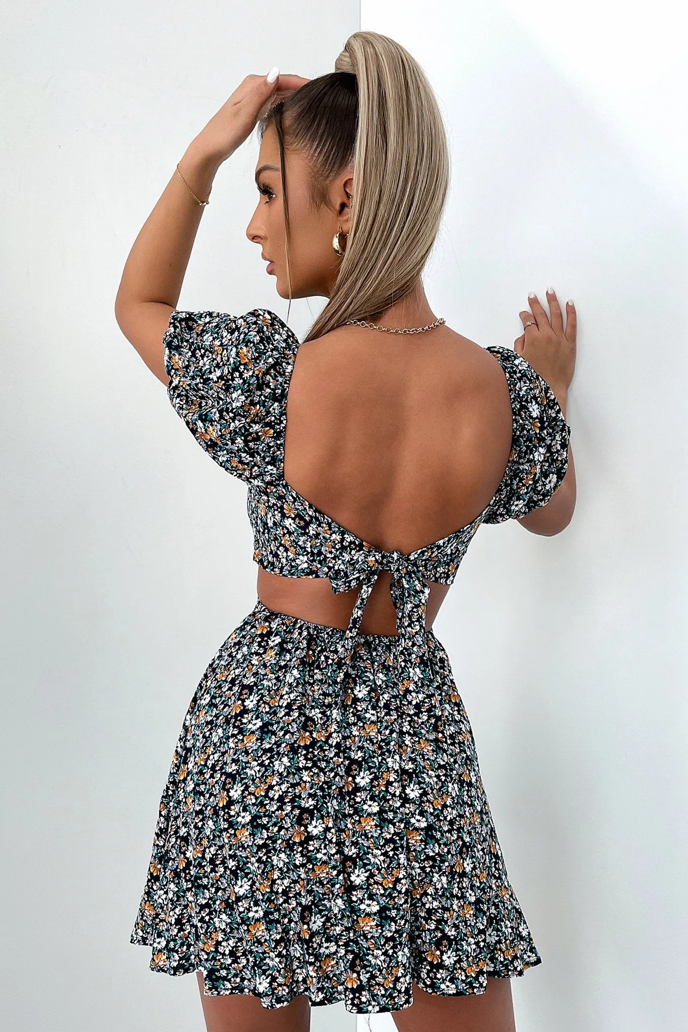 Black Classic Tracey Dress - Navy Floral