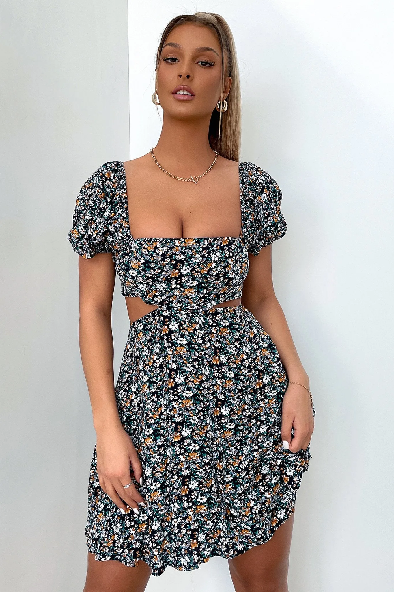 Black Classic Tracey Dress - Navy Floral