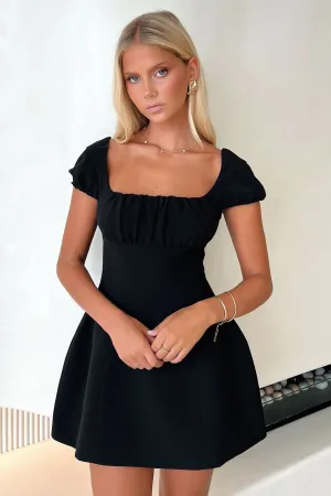 Arlette Mini Dress - Black Simple chic mini Pop Glow