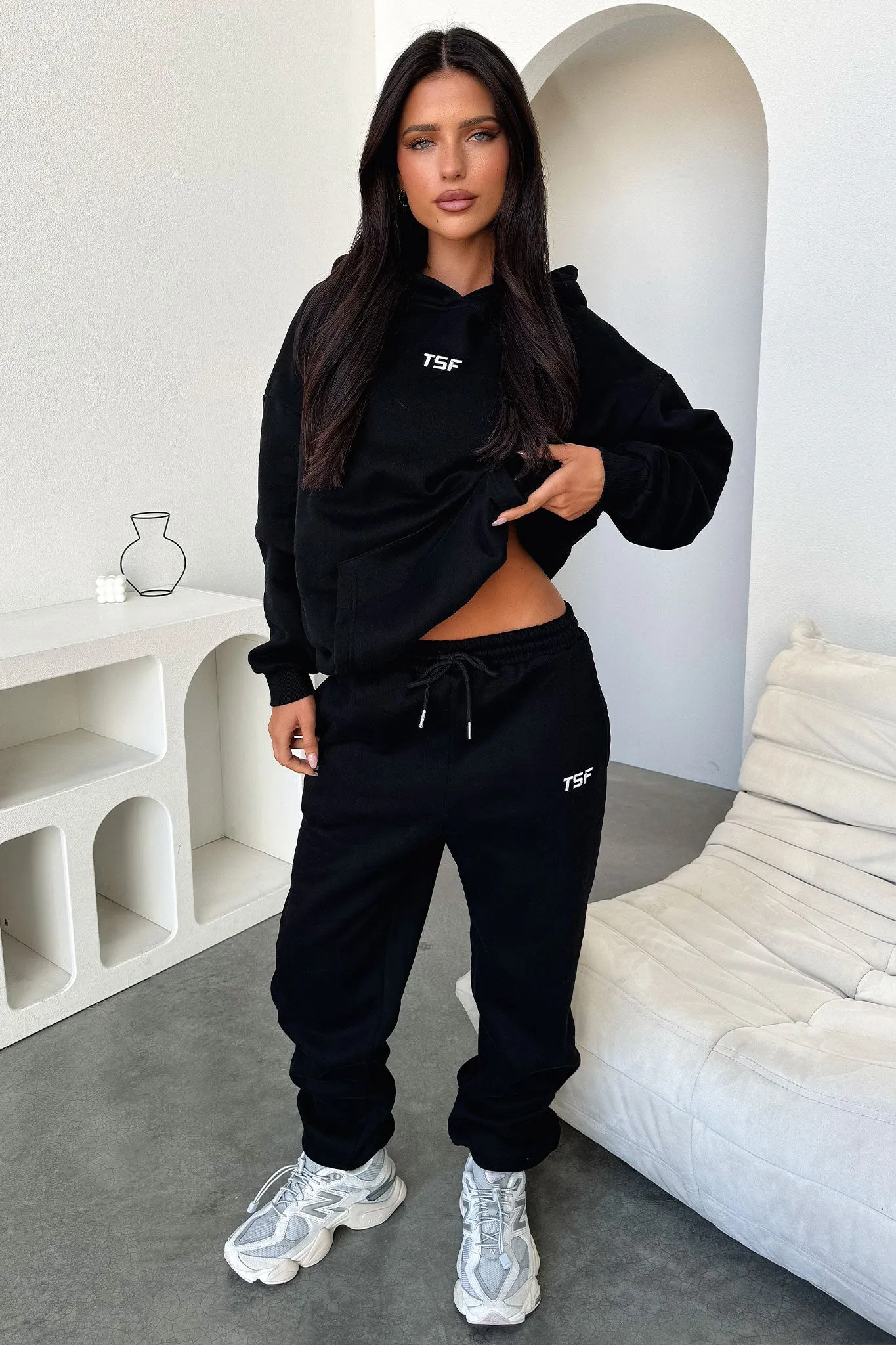 Kaztek Sweatpants - Black Organic Cotton Flexible Leg