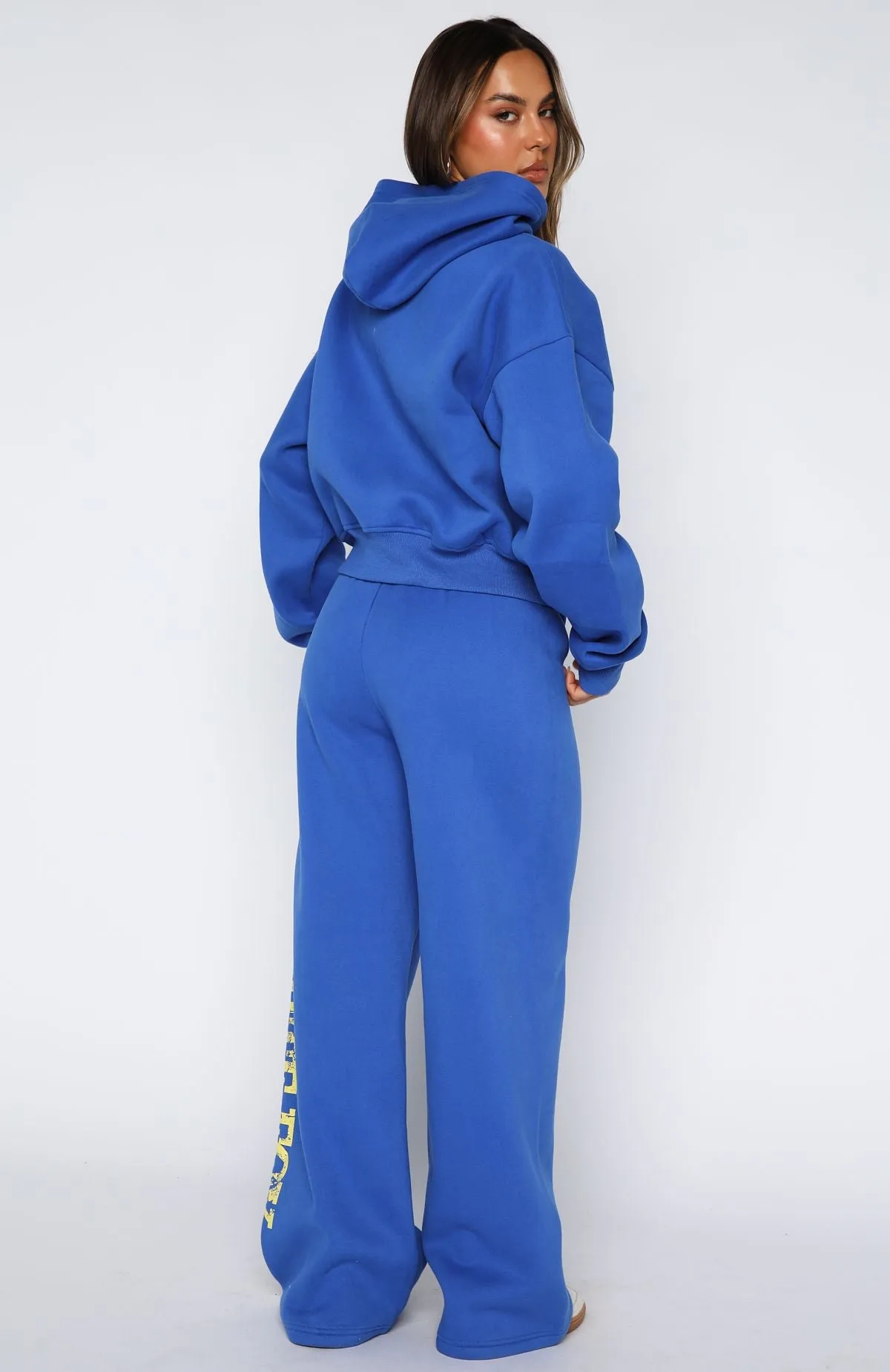 Brand New Start Wide Leg Sweatpants Electric Blue Premium Look