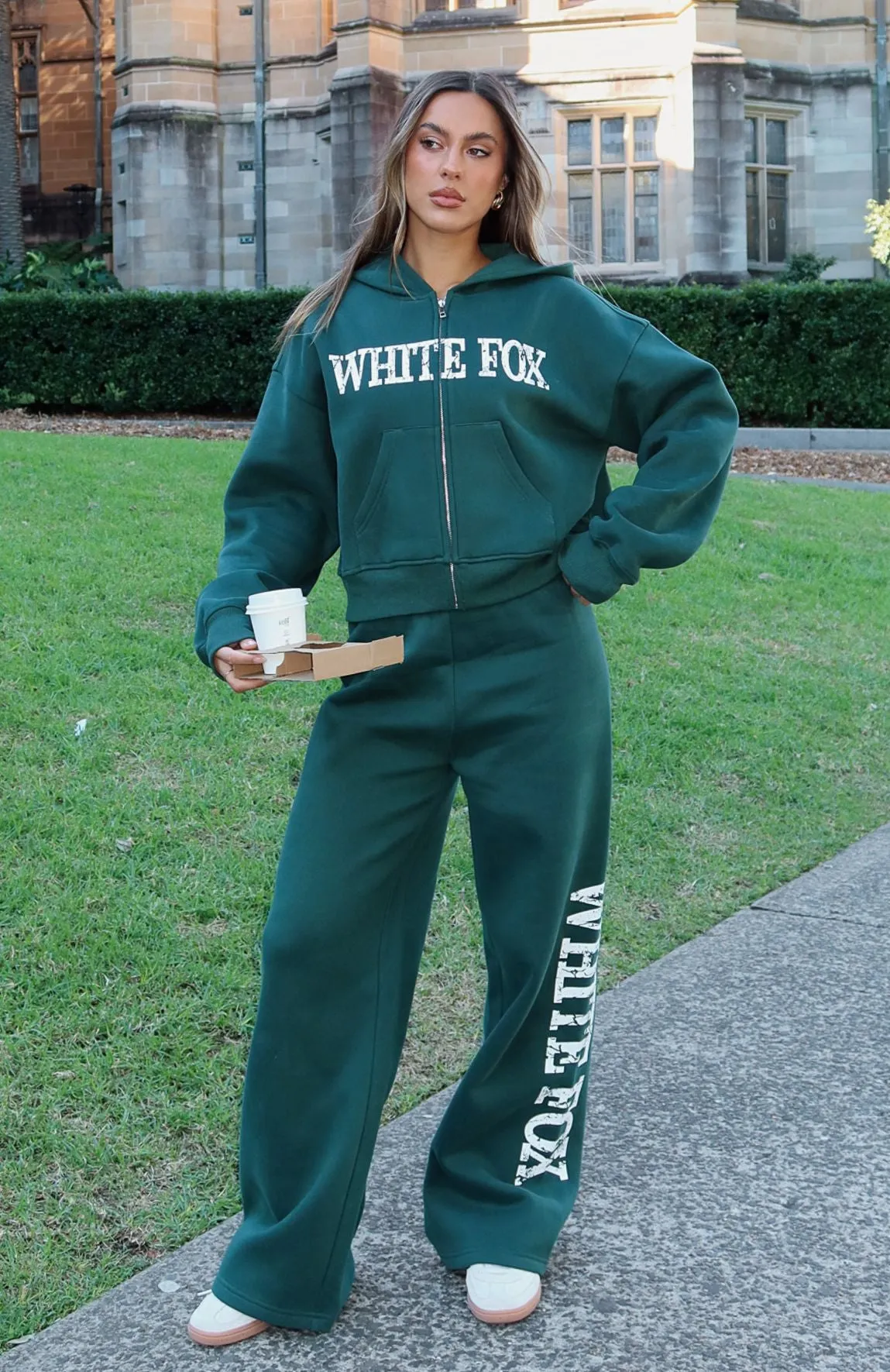 Brand New Start Wide Leg Sweatpants Forest Green Casual Style