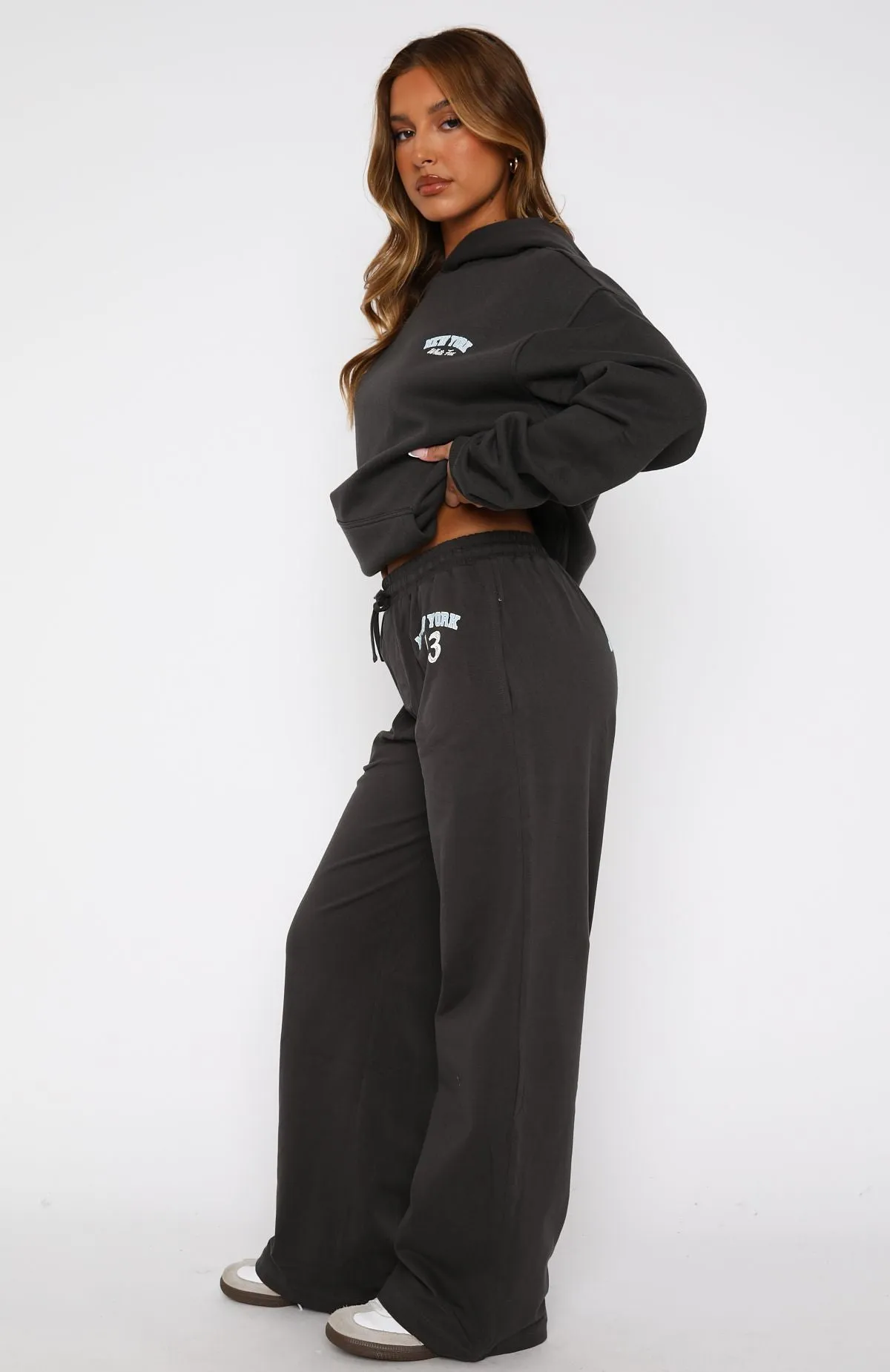 Breathable Comfort Team New York Track Pants Charcoal
