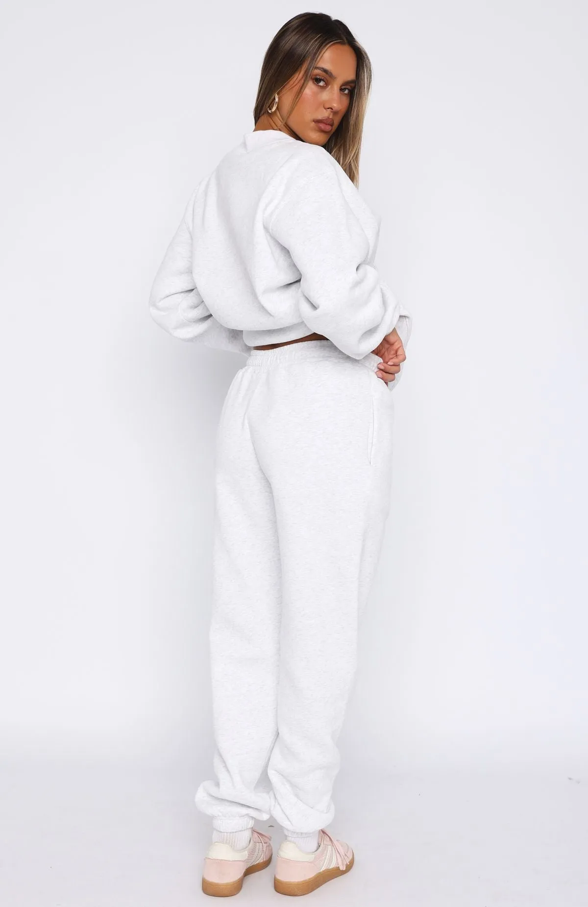 Breathable Fit Pick You A Flower Sweatpants Grey Marle