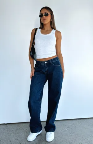 Bring The Style Low Rise Wide Leg Jeans Indigo Wash Skinny Fit fashion youth