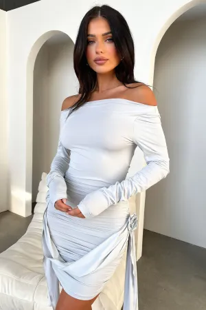 Lioness Glory Mini Dress - Grey Easy-to-style mini gown Feminine short dress