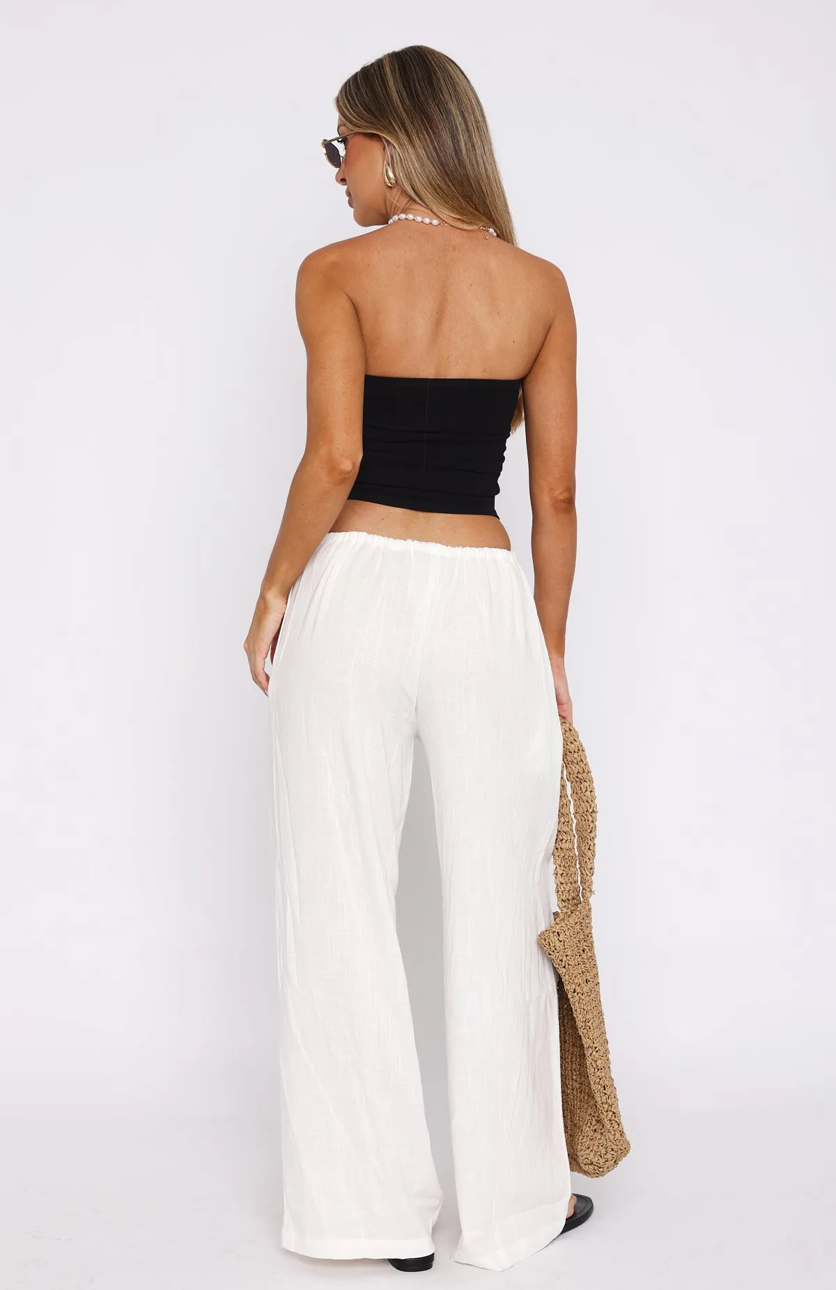 Burning Love Linen Pants White Built-In Padding