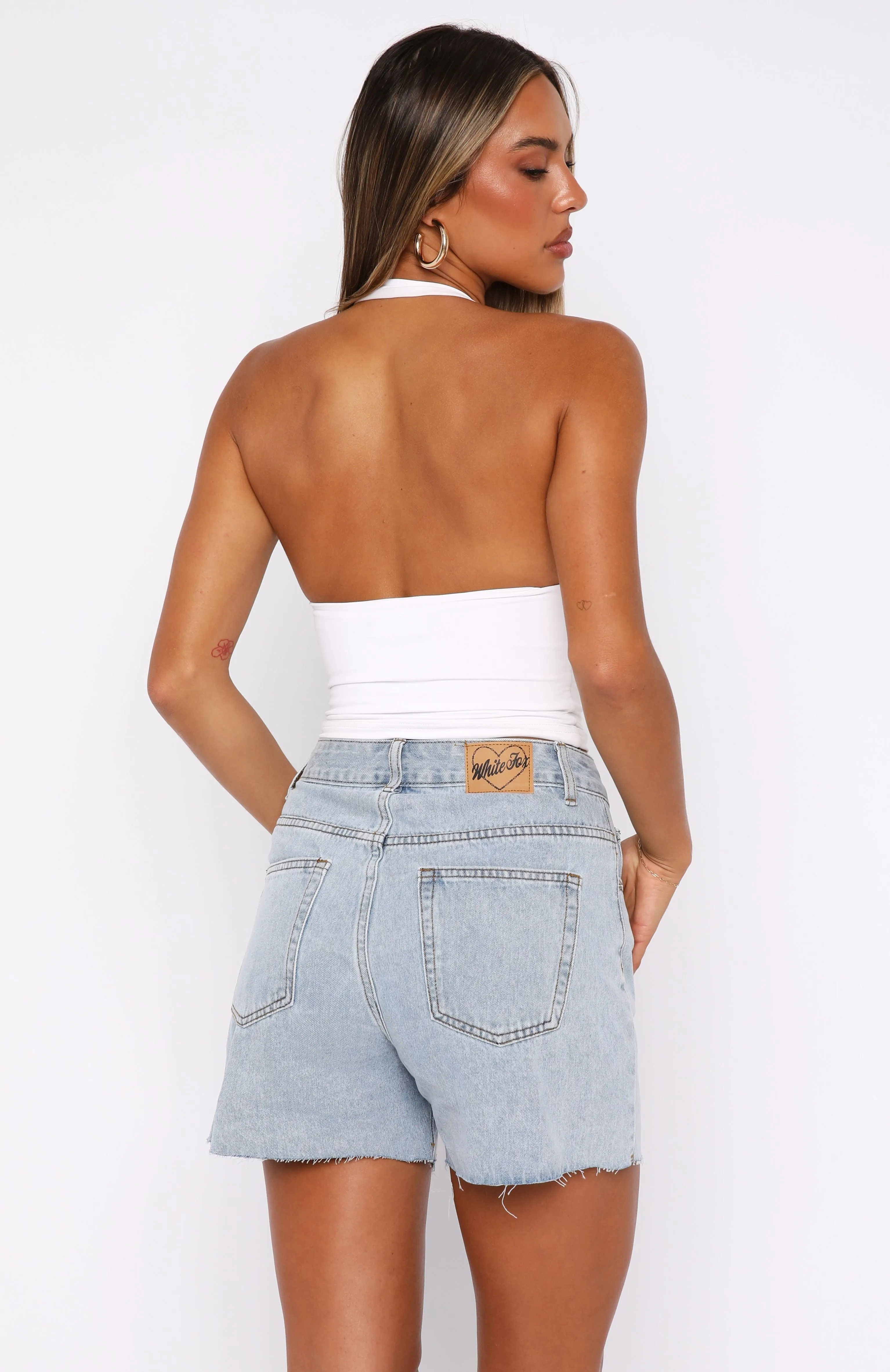 Business casual Keep It Brief Denim Shorts Light Blue