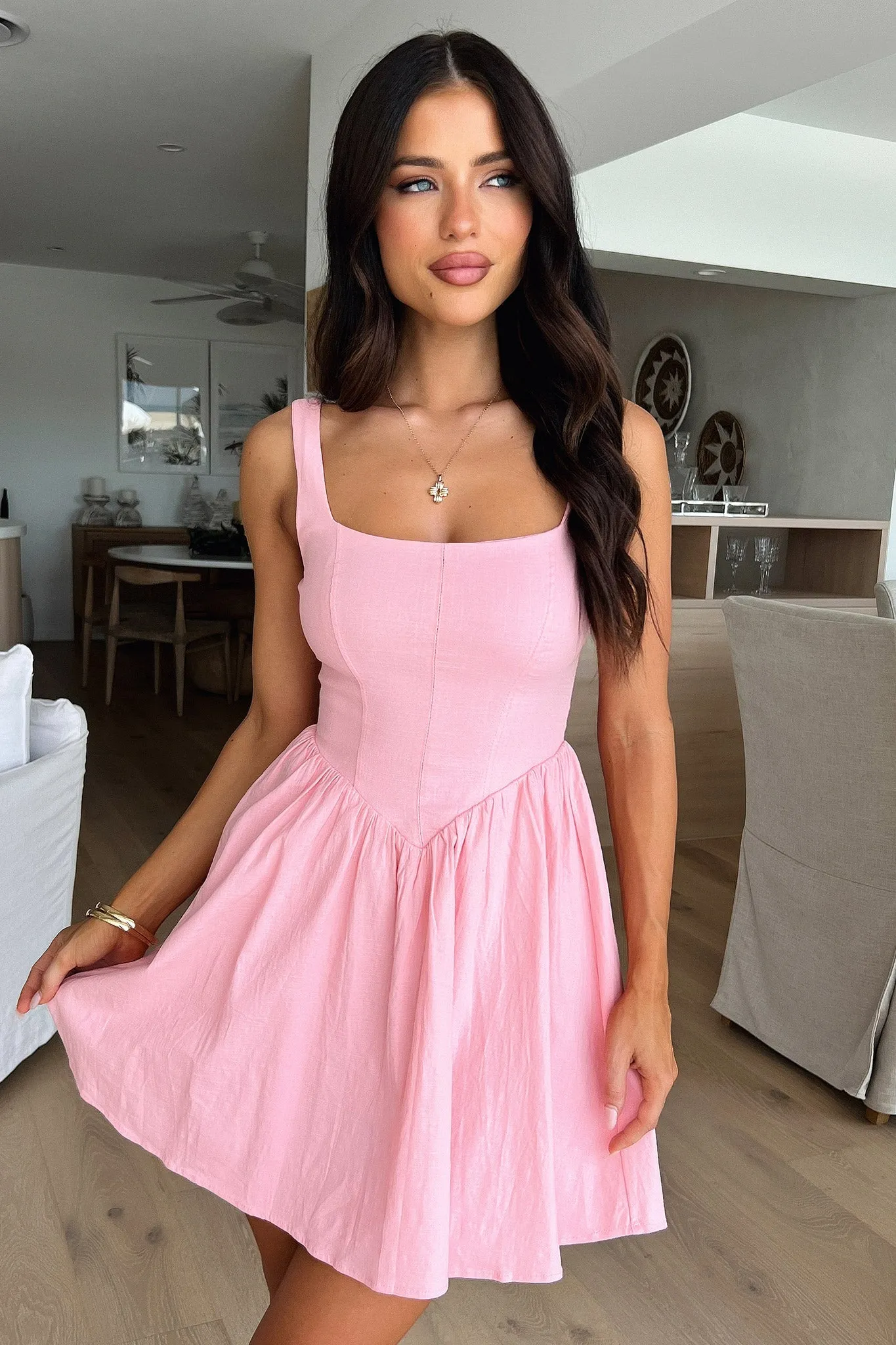 Calvery Dress - Pink and Effortless fit dress.