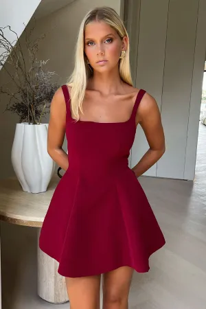 Alice Dress - Burgundy Style Beat Elegant formal mini gown