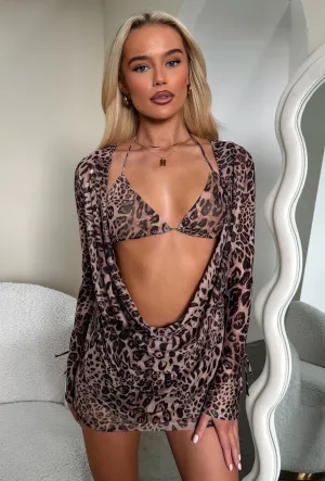 Cardi Top & Bikini - Leopard Sculpture Chambray