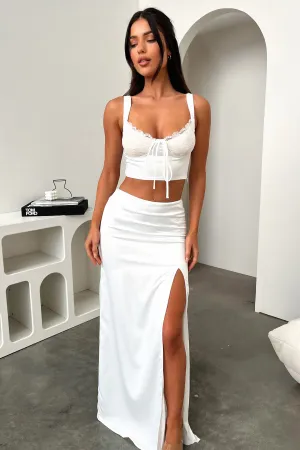 Essen Maxi Skirt - White Waist Defining
