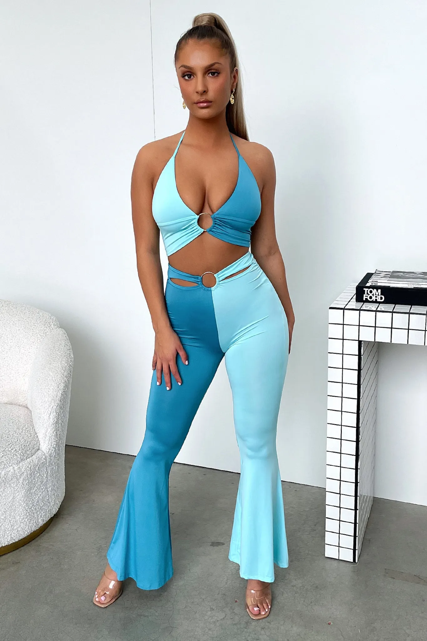Ceaser Flare Pants - Blue Sleek Fit