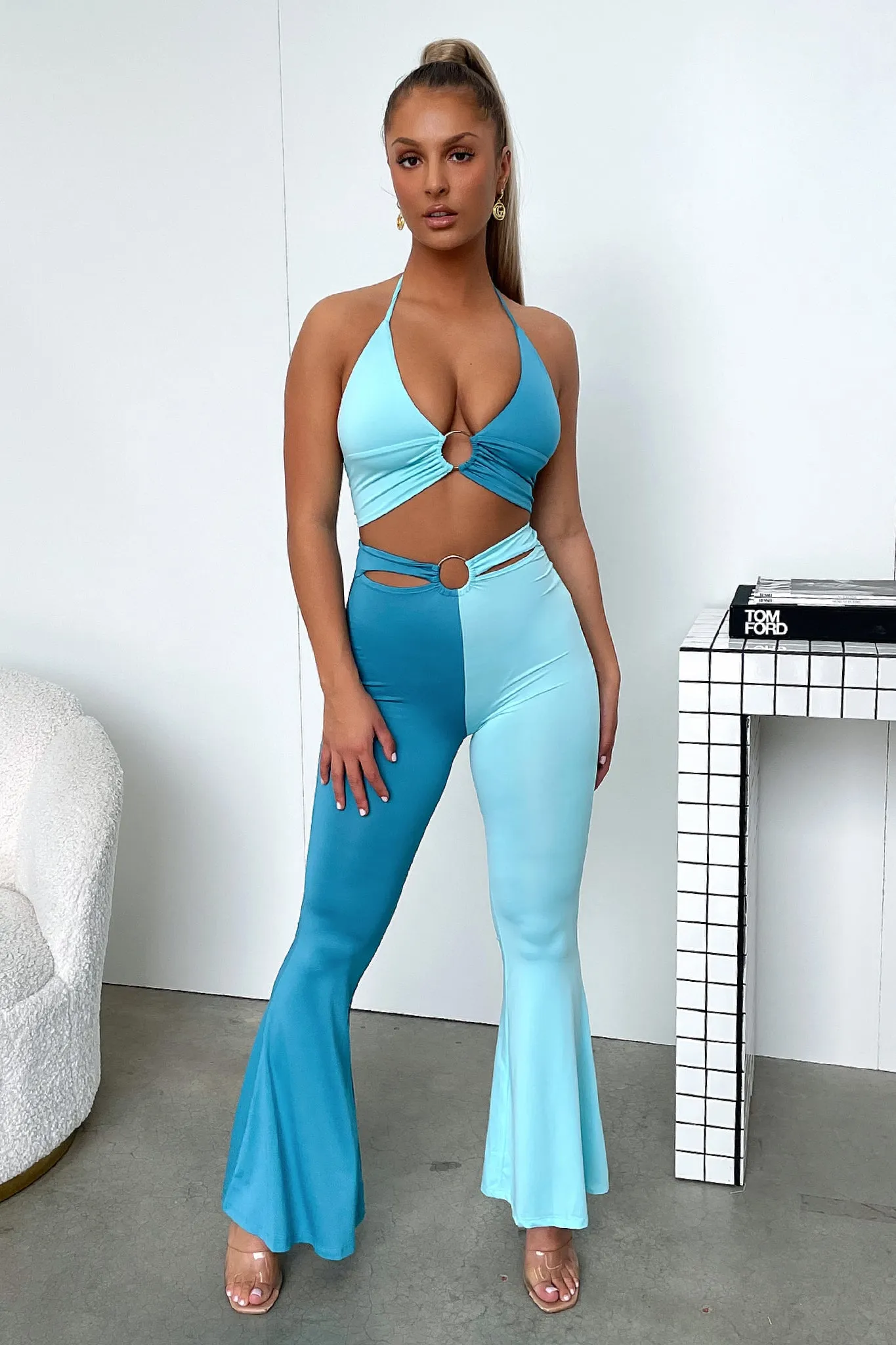 Ceaser Flare Pants - Blue Sleek Fit