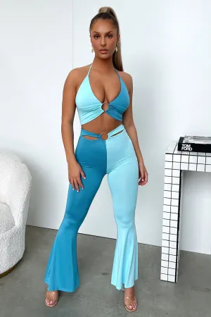 Tailored Fit Sophisticated Look Ceaser Flare Pants - Blue