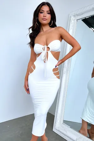 Dinner Date Clara Midi Dress - White