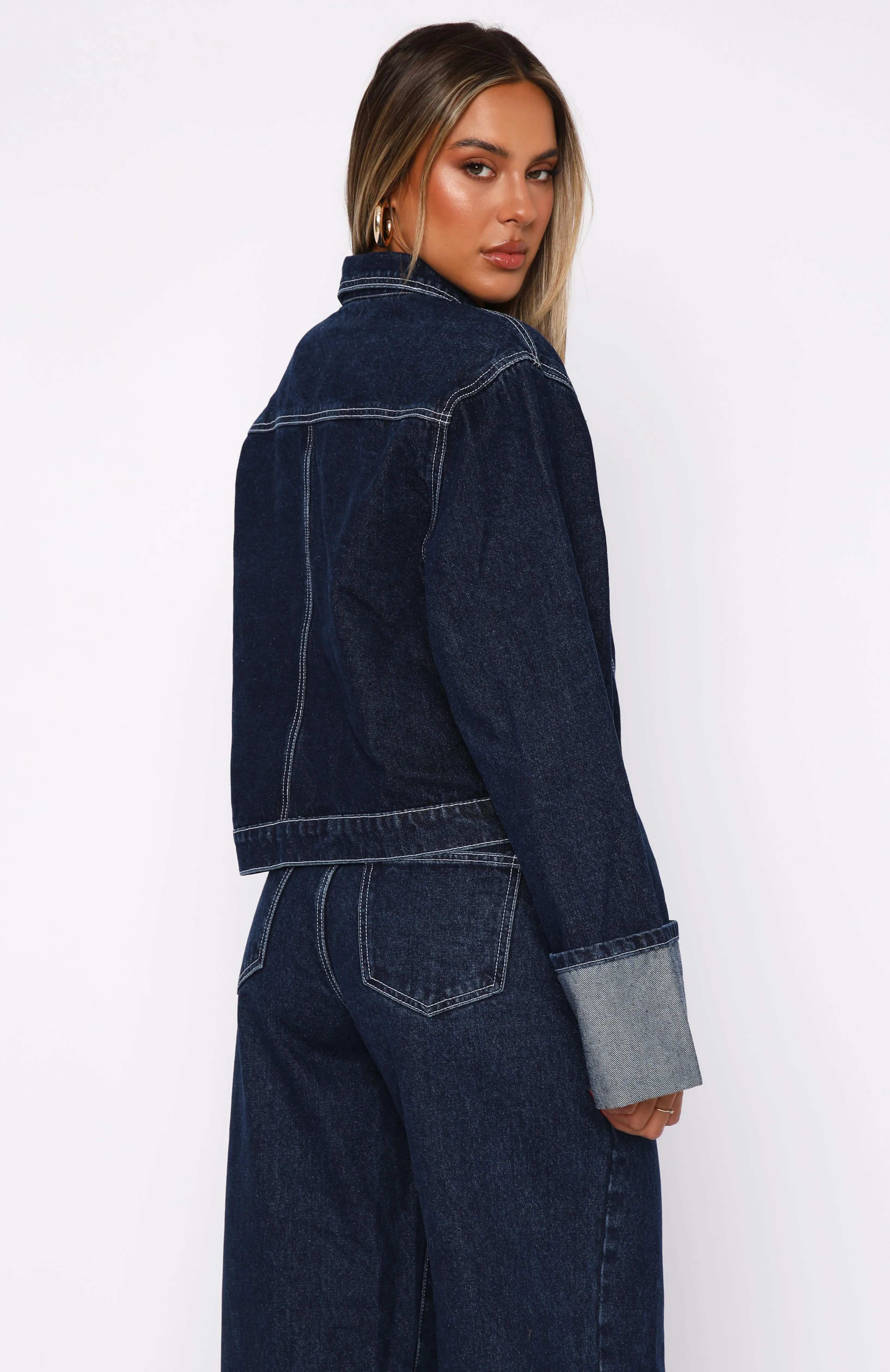 Charlotte Denim Jacket Dark Indigo Casual Daily