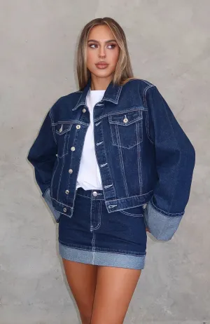 Charlotte Denim Jacket Dark Indigo Classic And Durable Slimming Fit