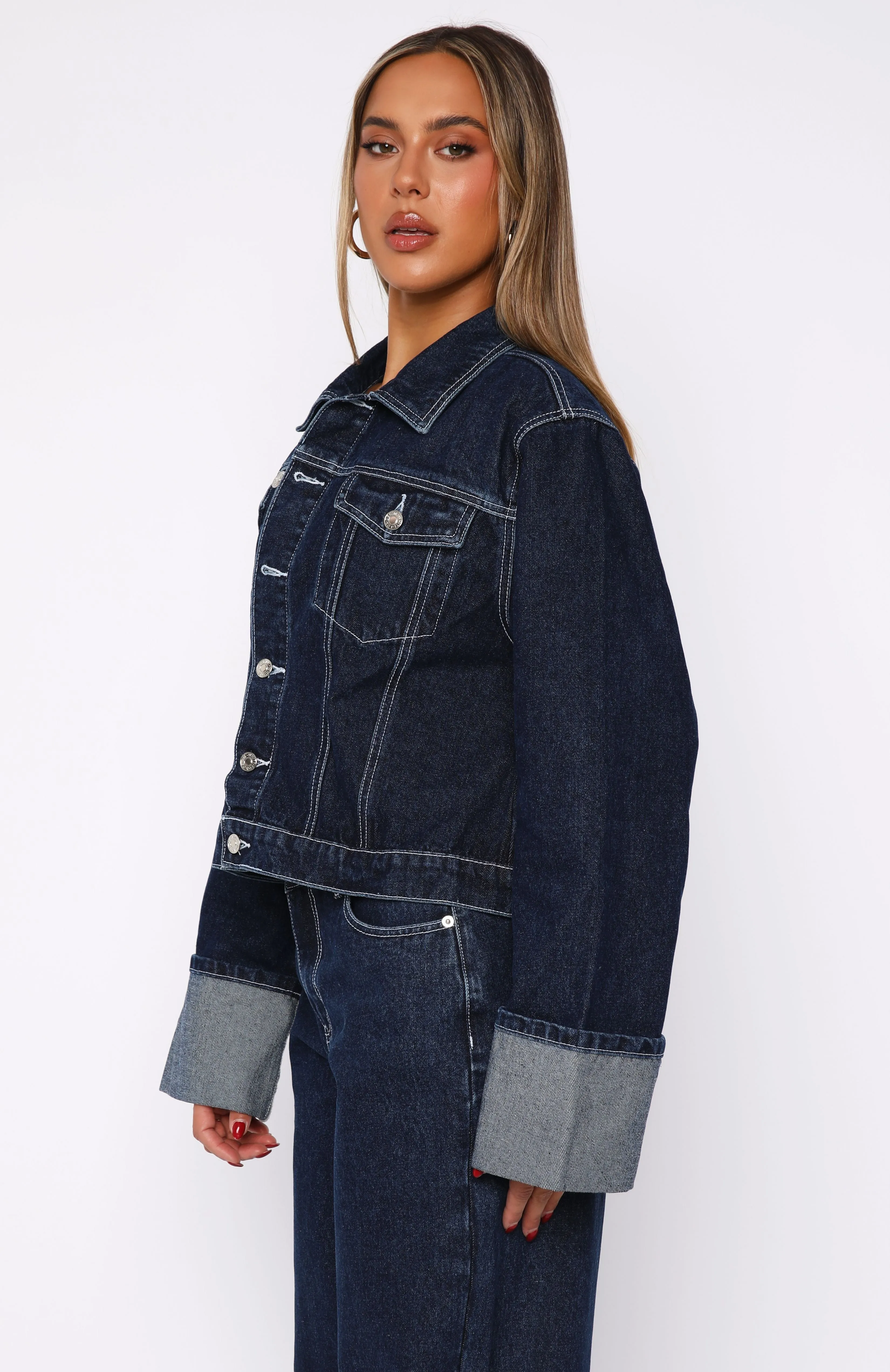 Charlotte Denim Jacket Dark Indigo Casual Daily