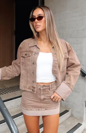 Charlotte Denim Jacket Tan Wash Skinny Fit handsome and stylish