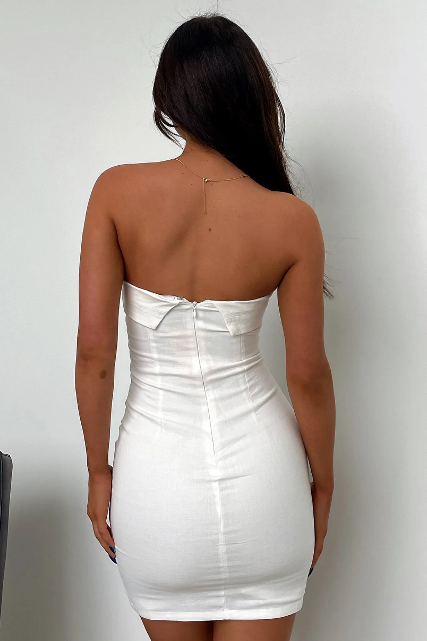 Charms Dress - White Knitted Soft
