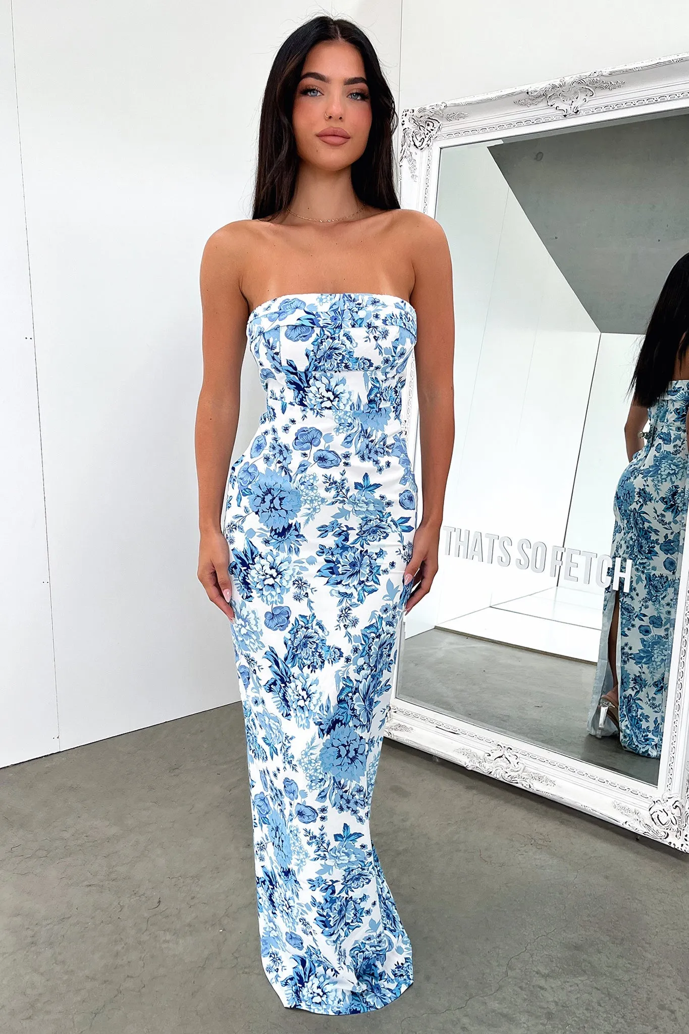 Charms Maxi Dress - Blue Floral Perfect Cut