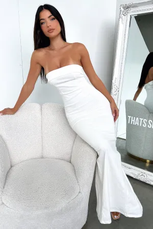 Coral Glow Charms Maxi dress - White