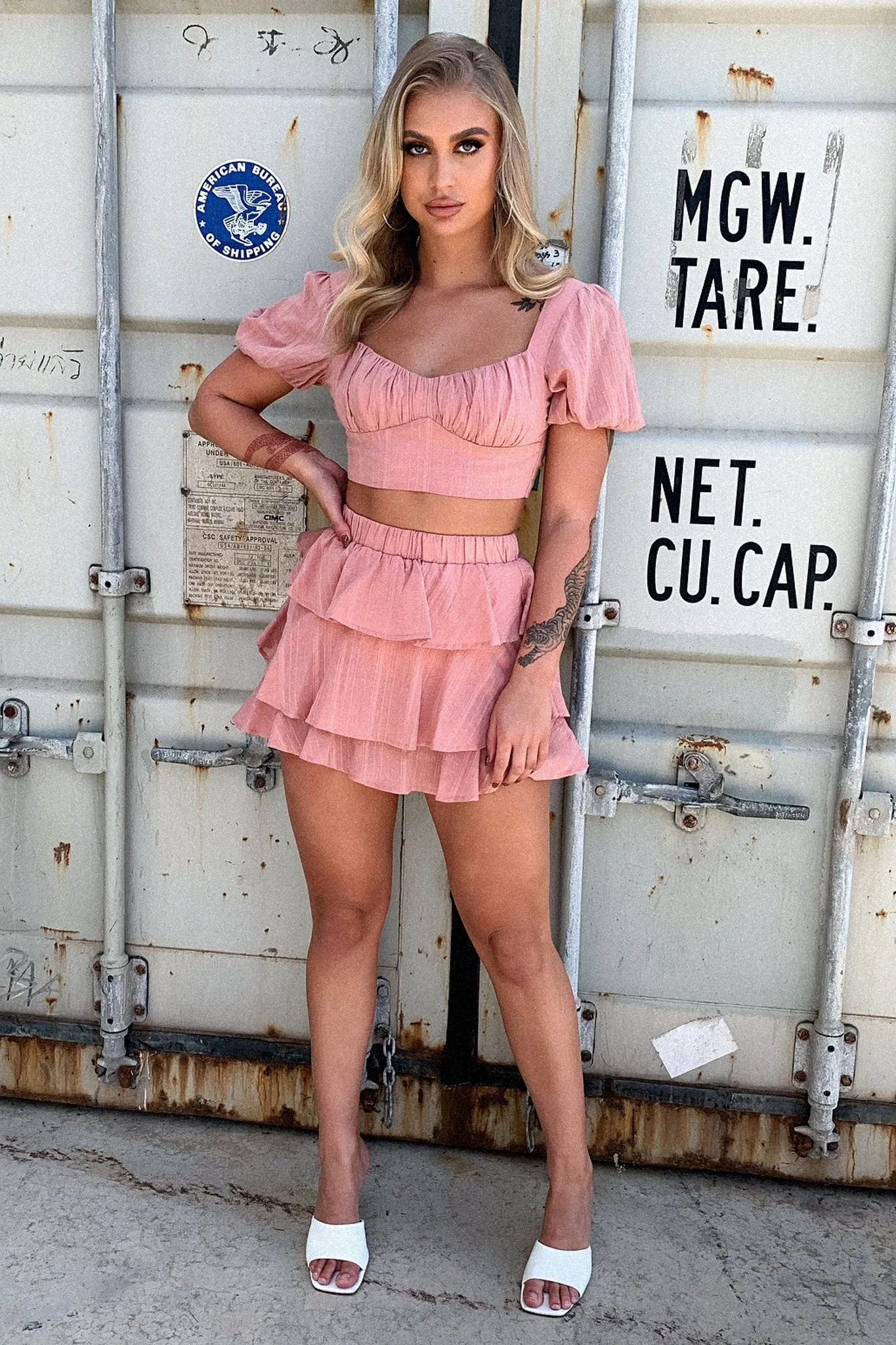 Zayn Skirt - Blush Light Edge Crisp Details