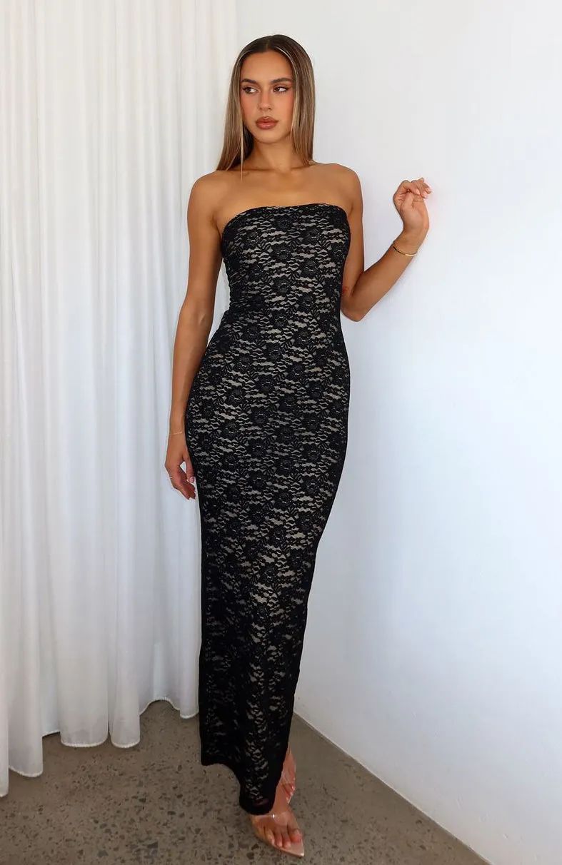 Classic Attire Mad Love Strapless Maxi Dress Black