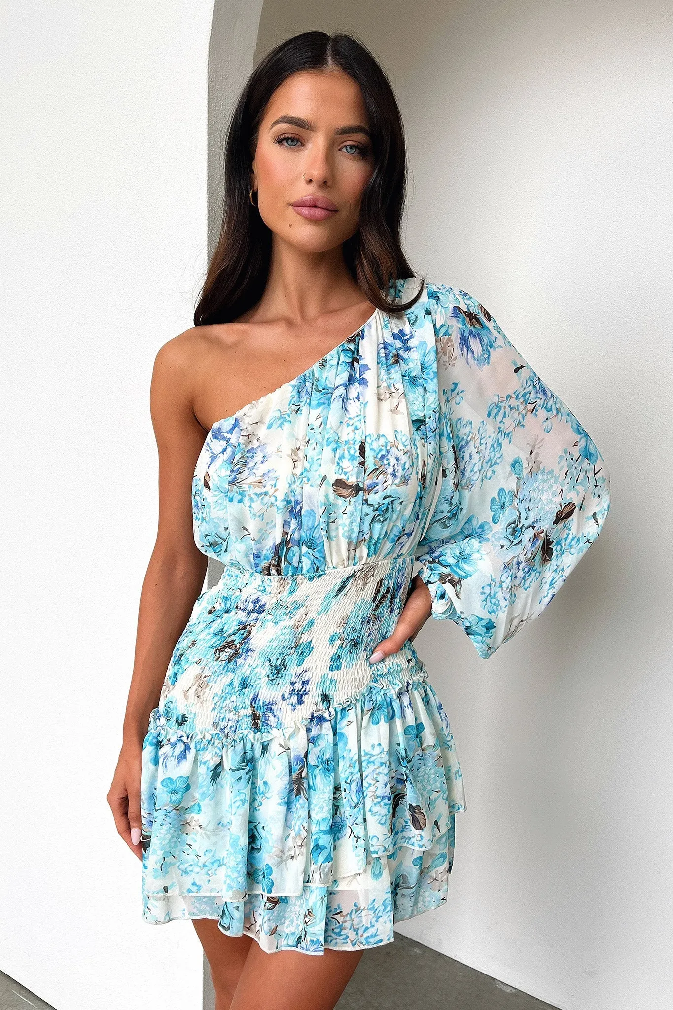 Katina Mini Dress - Dark Blue Floral Club Star