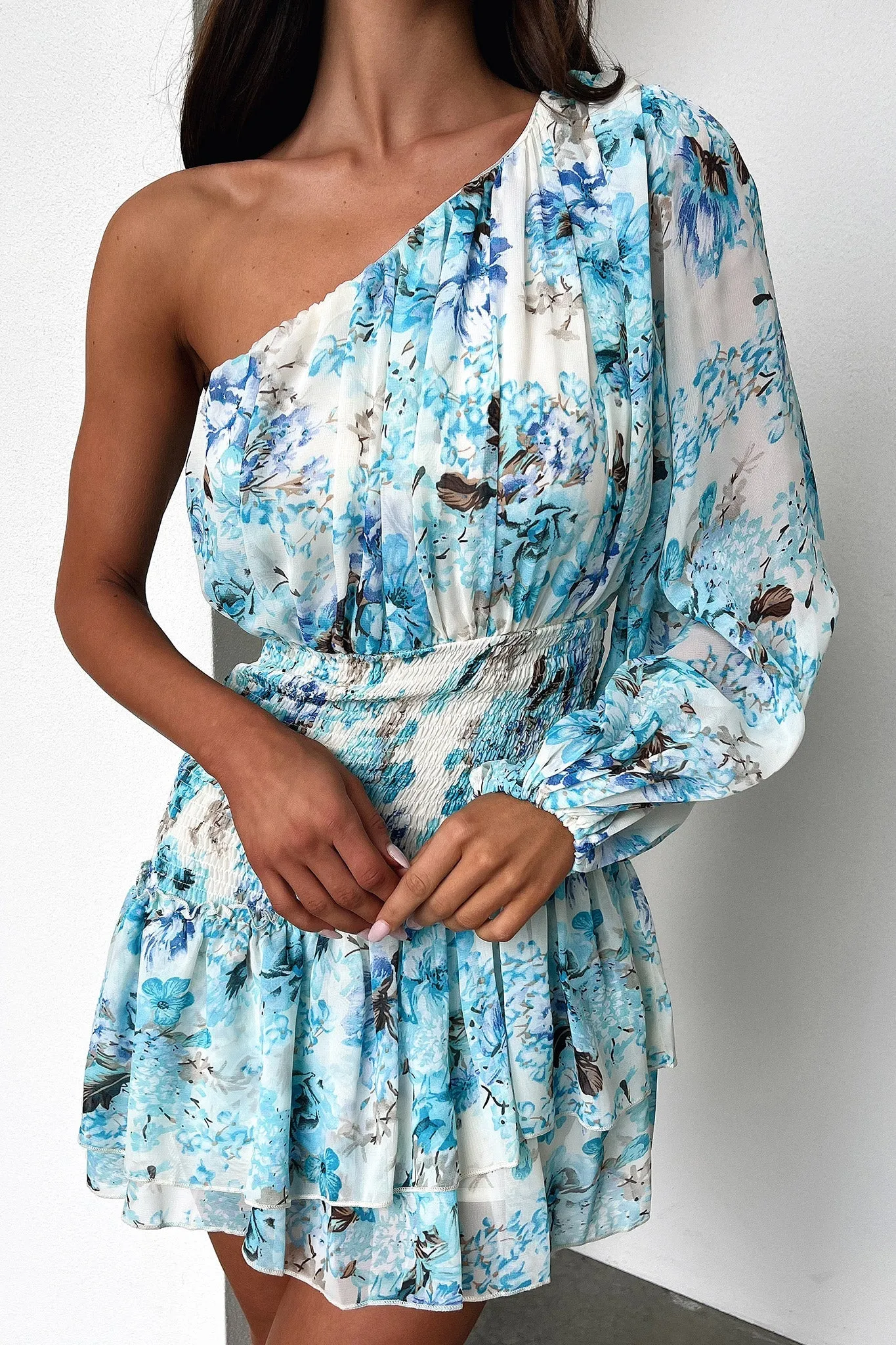 Classic Edge Katina Mini Dress - Dark Blue Floral