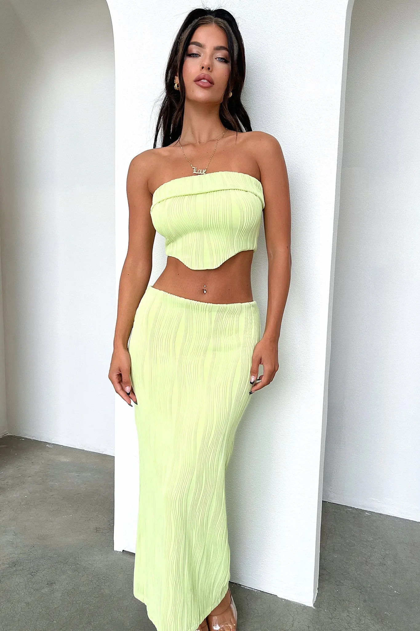 Colorfast Fabric Xava Skirt- Green