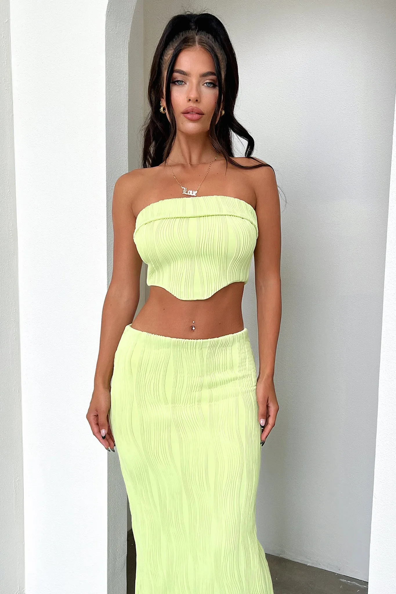 Colorfast Fabric Xava Skirt- Green
