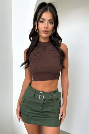 Colson Knit Crop - Brown Customer Satisfaction