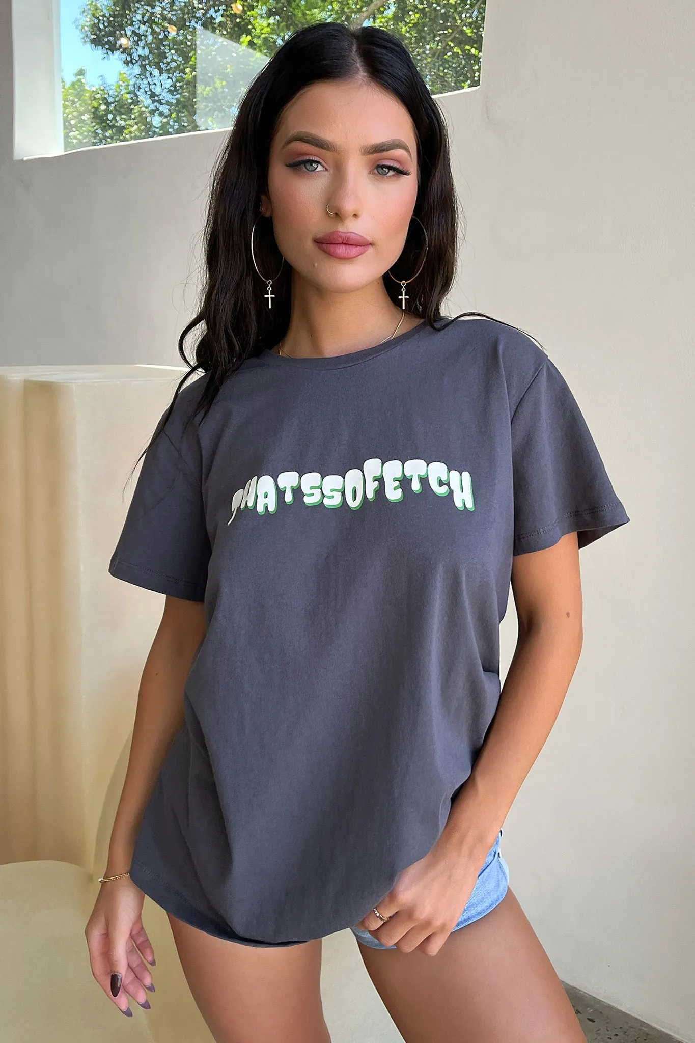 Comfort Wear Low Down Tee - Charcoal