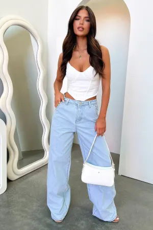 Rachel Wide Leg Jeans - Blue Denim Quick Cool