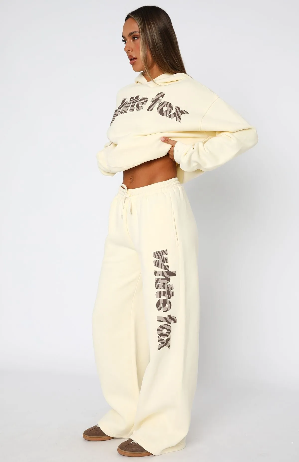 Comfortable Touch From The Archives Maya Wide Leg Sweatpant Lemon
