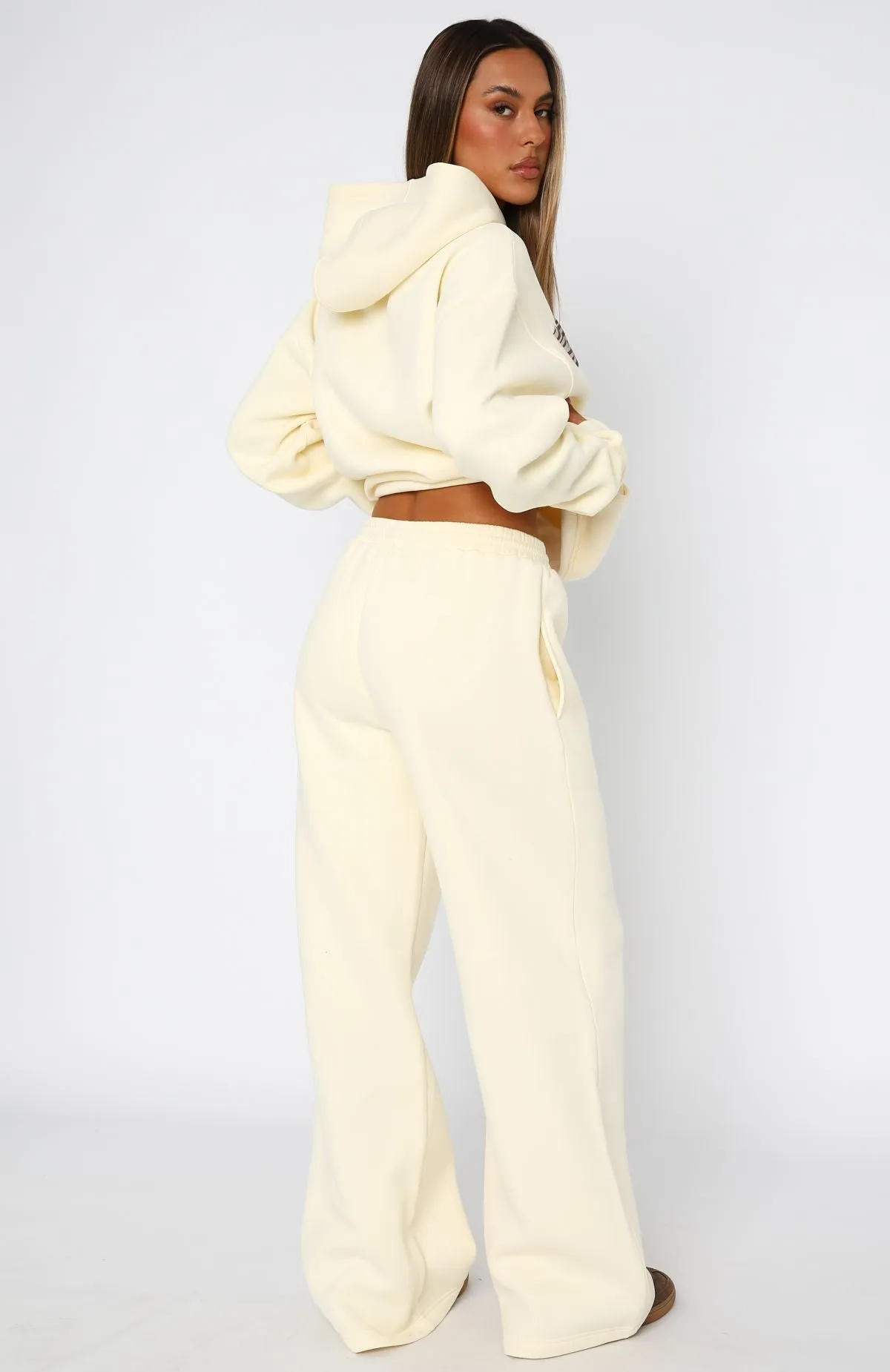 Comfortable Touch From The Archives Maya Wide Leg Sweatpant Lemon