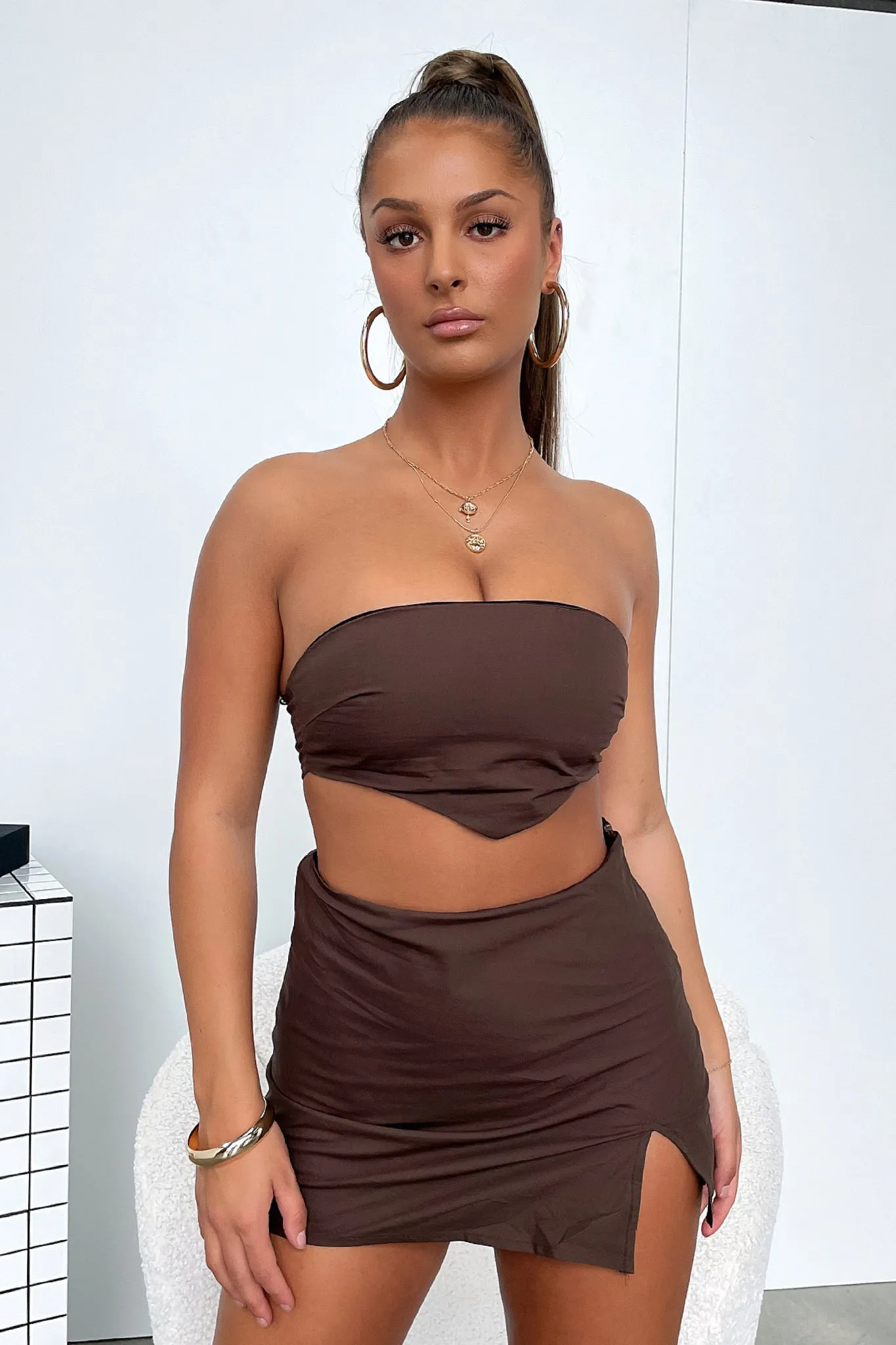 Convenient Storage Julia Crop - Brown