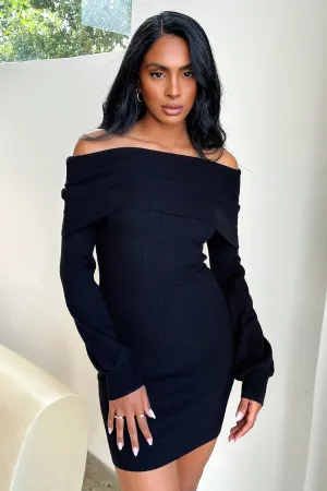 Trendy weekend dress Scene Flash Corbin Knitted Dress - Black