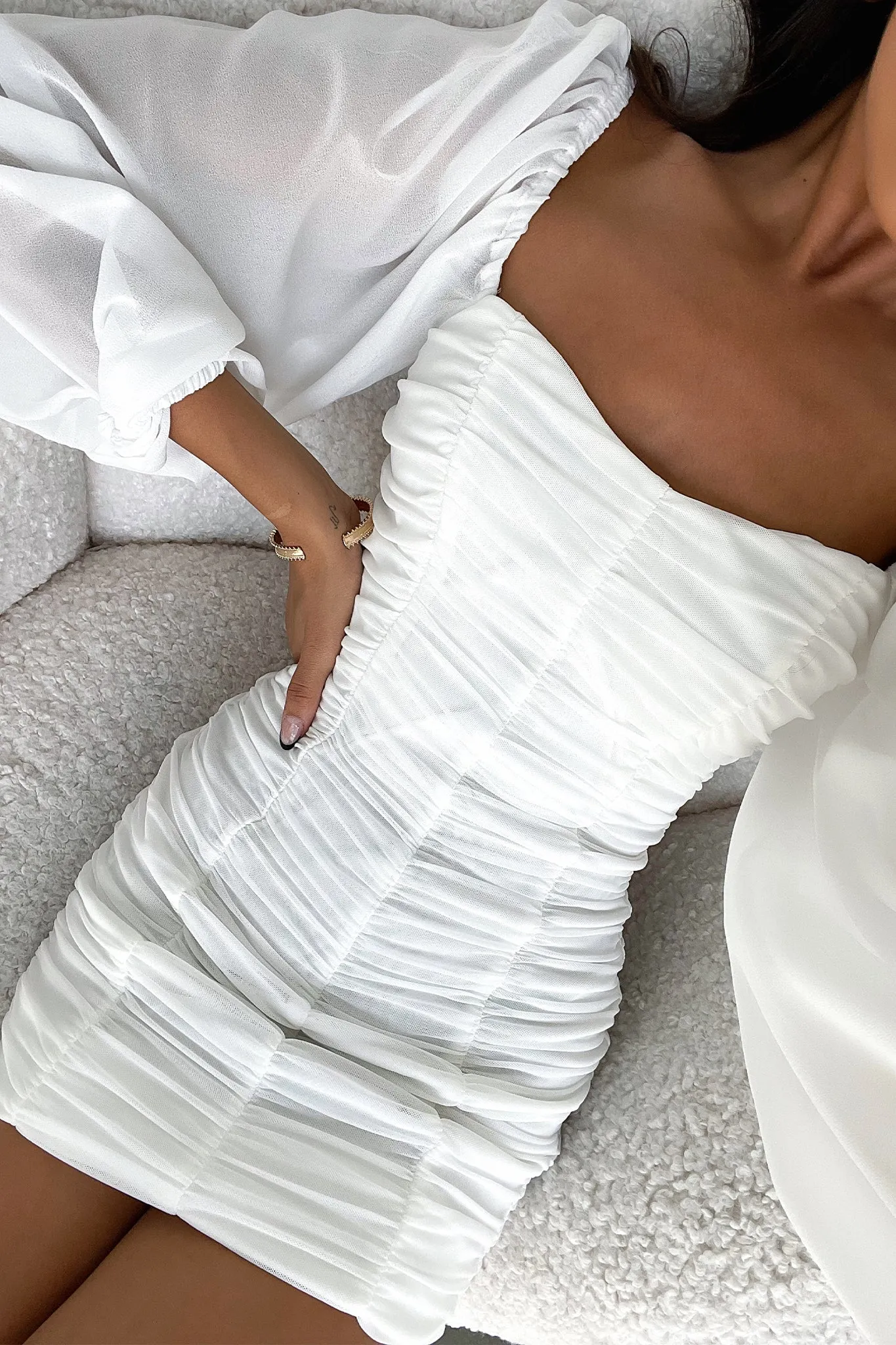 Fresh Glow Martini Dress - White